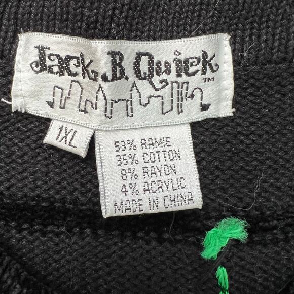 Jack B Quick Ugly Christmas Sweater Cardigan Reindeer Santa Medium Grandmacore - Picture 3 of 7